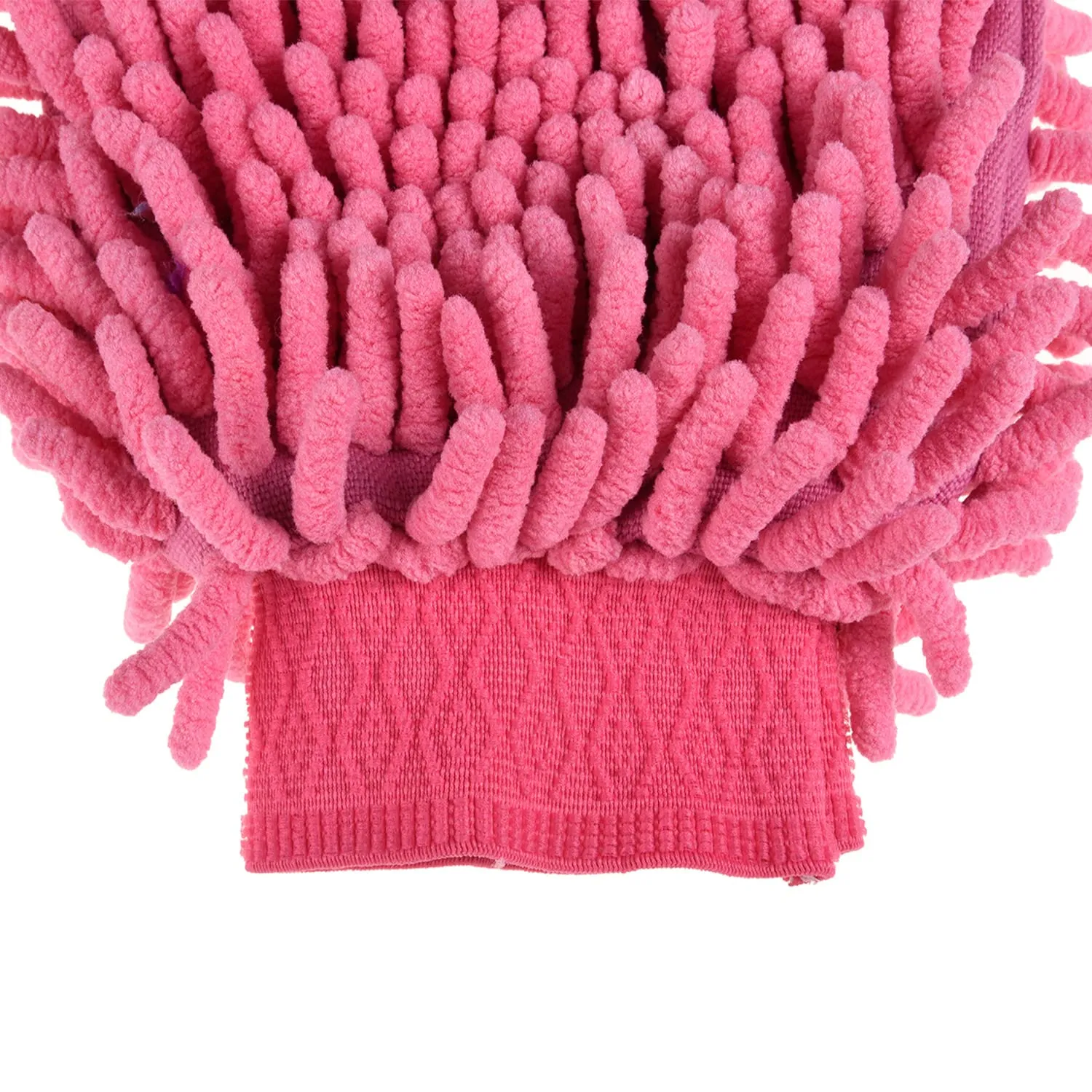 Kuber Industries Chenille Mitts|Microfiber Cleaning Gloves|Inside Waterproof Cloth Gloves|100 Gram Weighted Hand Duster|Chenille Gloves for Car|Glass|Pack of 5 (Pink)