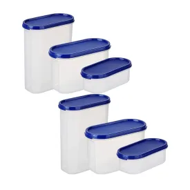 Kuber Industries Container for Kitchen Storage Set| Airtight Container, Multipurpose | Plastic Container Set of 3 | For Dry & Wet Food | 500 ml,1200 ml,2000 ml (Small-Medium-Large) (Pack Of 2)