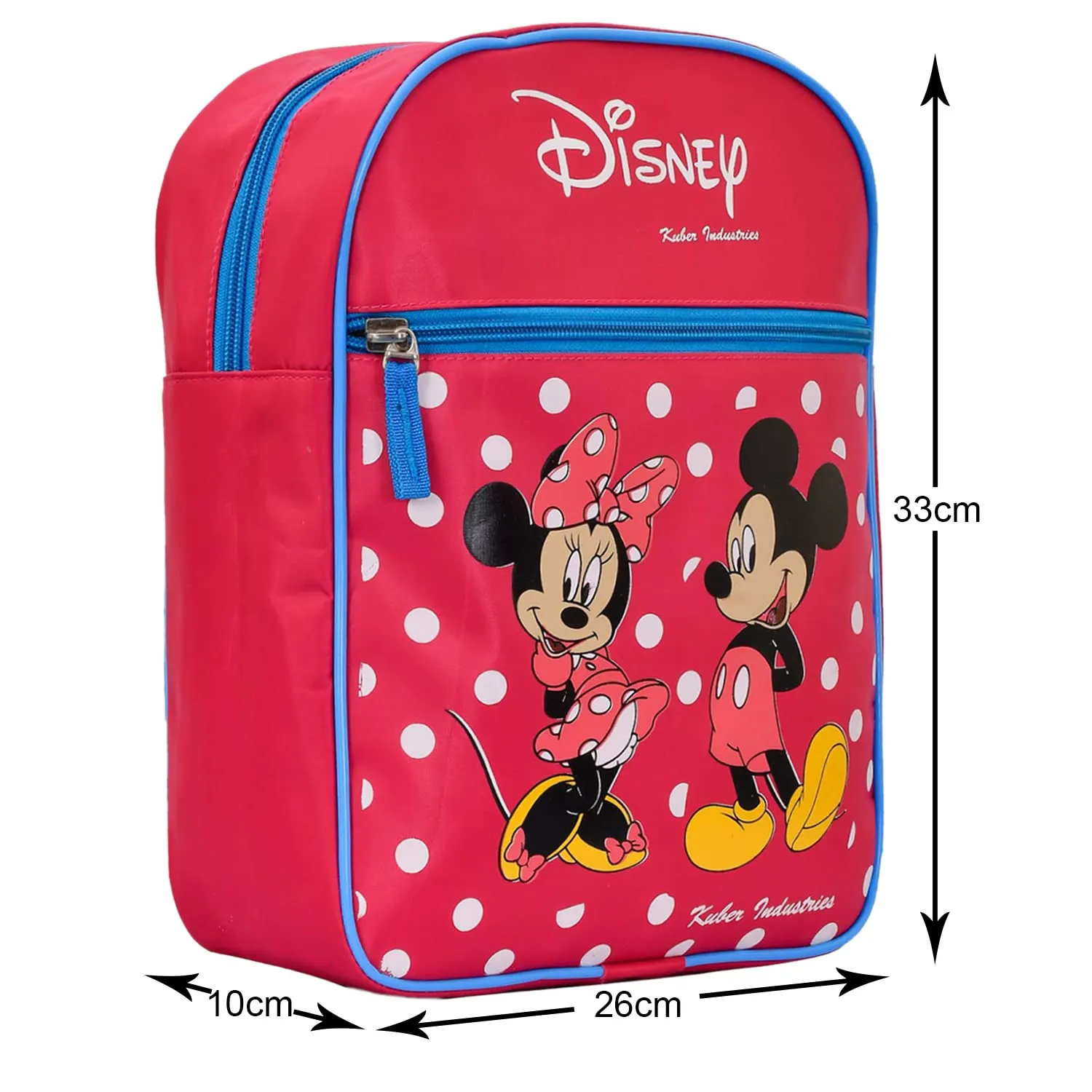 Kuber Industries Disney Minnie & Mickey Printed Rexien Lightweight, Portable School Bag, Backpack, Bookbag For Kids (Pink), Standard