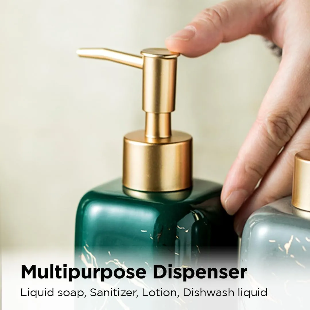 Kuber Industries Liquid Soap Dispenser | Handwash Soap Dispenser | Soap Dispenser for Wash Basin | Shampoo Dispenser Bottle | Bathroom Dispenser Bottle | 3 Piece |300 ml | Green