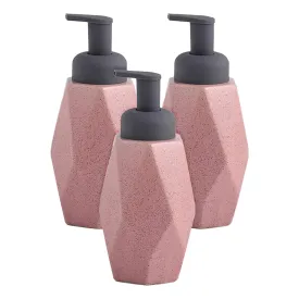 Kuber Industries Liquid Soap Dispenser | Handwash Soap Dispenser | Soap Dispenser for Wash Basin | Shampoo Dispenser Bottle | Bathroom Dispenser Bottle | 3 Piece | 400 ml | JY00014 | Pink