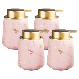 Kuber Industries Liquid Soap Dispenser | Handwash Soap Dispenser | Soap Dispenser for Wash Basin | Shampoo Dispenser Bottle | Bathroom Dispenser Bottle | Pack of 4 | ZX010PK | 400 ml | Pink