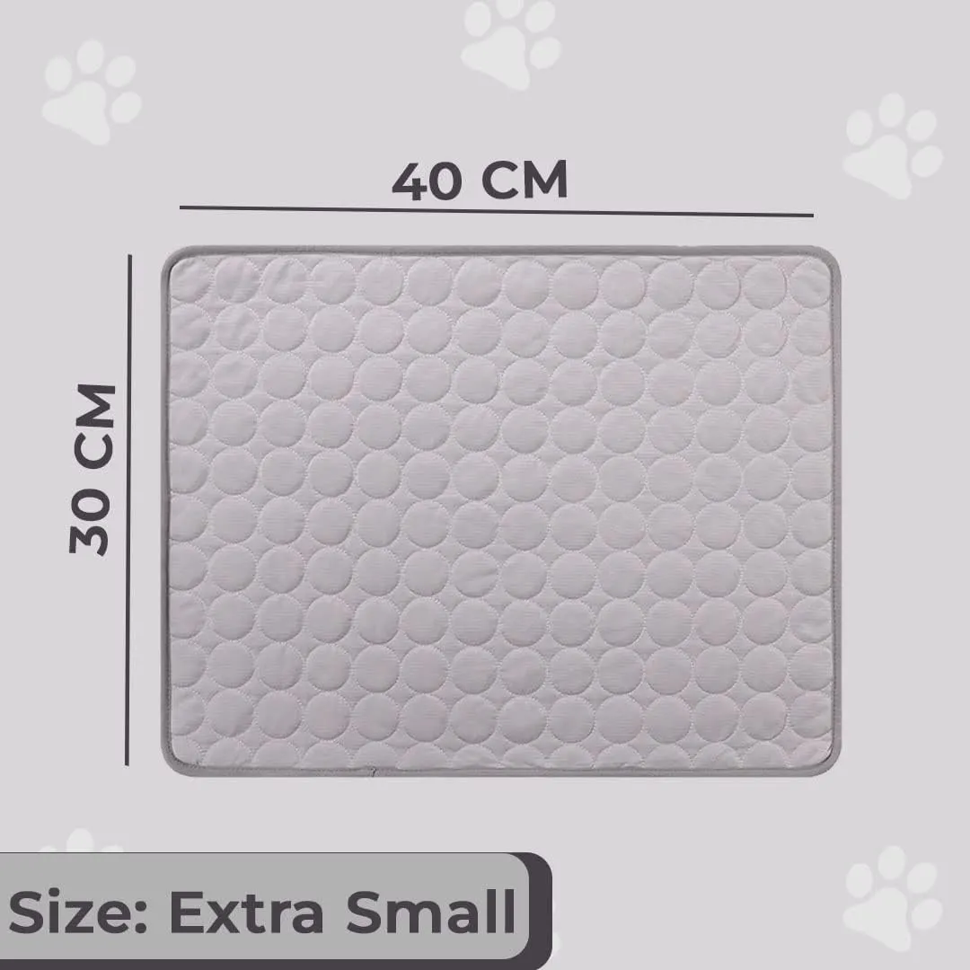 Kuber Industries Rectangular Dog & Cat Bed|Premium Cool Ice Silk Polyester With Bottom Mesh|MultiUtility Self-Cooling Pad For Dog & Cat|Light-weight & Durable Dog Bed|ZQCJ001DG-XS|Dark Grey(Pack Of 5)