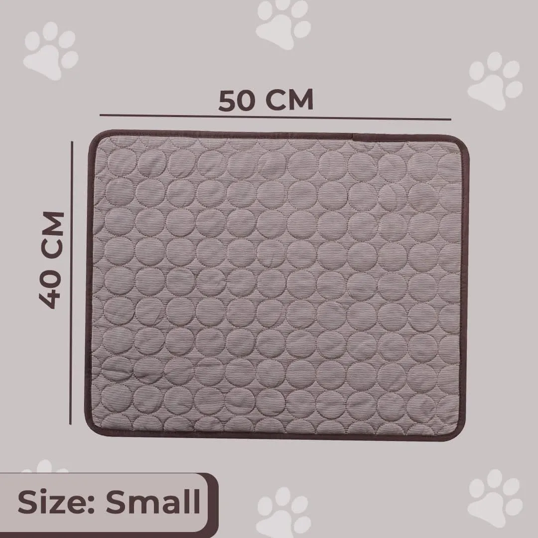 Kuber Industries Rectangular Dog & Cat Bed|Premium Cool Ice Silk with Polyester With Bottom Mesh|MultiUtility Self-Cooling Pad For Dog & Cat|Light-weight & Durable Dog Bed|ZQCJ001C-S|Coffee(Pack Of 6)