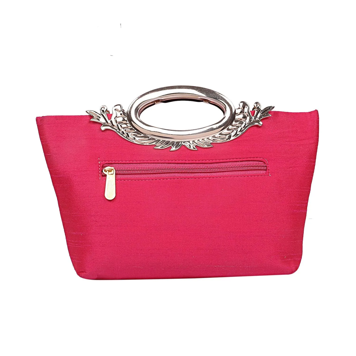 Kuber Industries Silk Clutch Ladies Handbag (Pink) -CTKTC8782