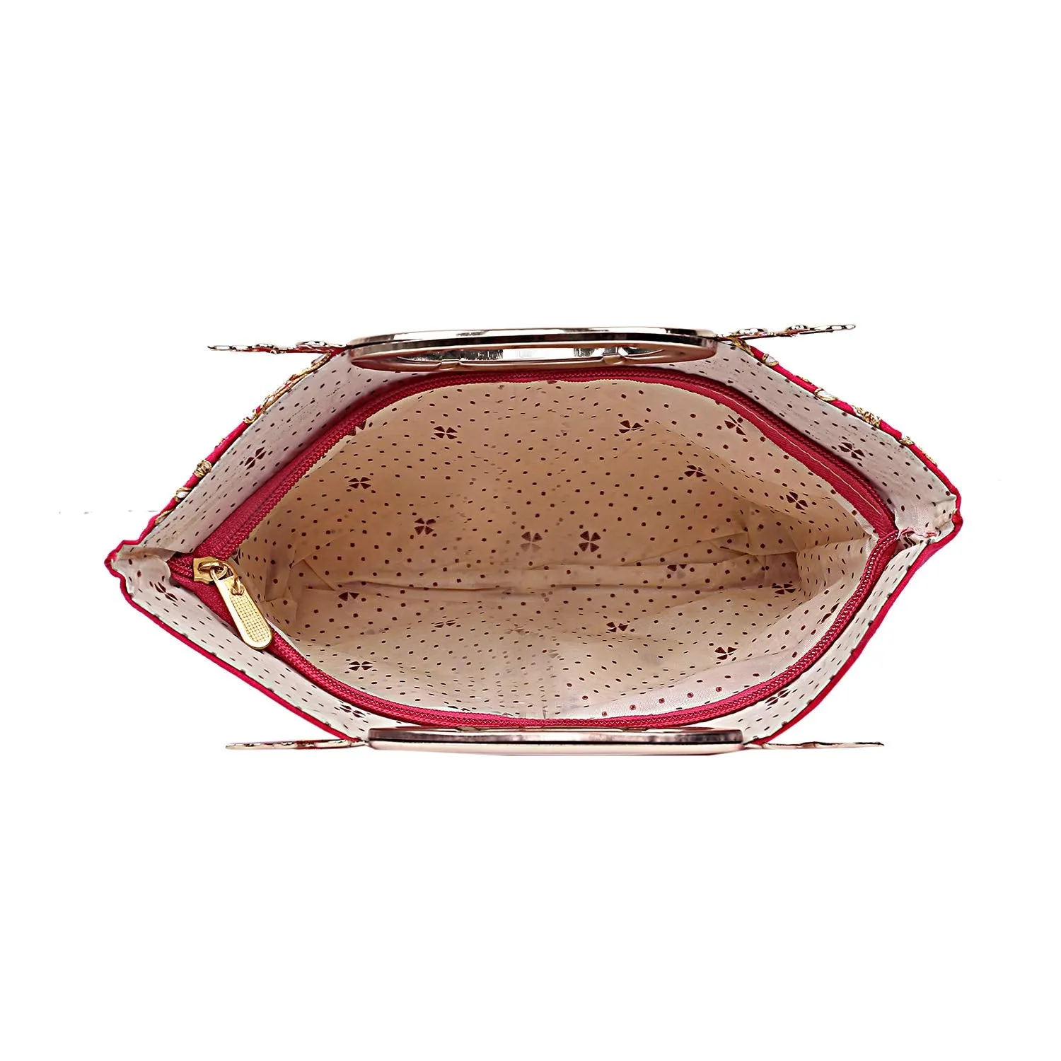 Kuber Industries Silk Clutch Ladies Handbag (Pink) -CTKTC8782