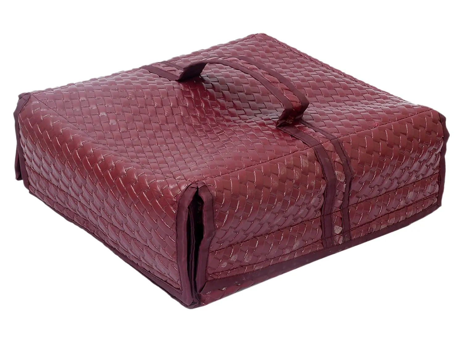 Kuber Industries Soft Leather Jewellery Organizer For Small Jewellery With 18 Pouches (Maroon) 54KM4076