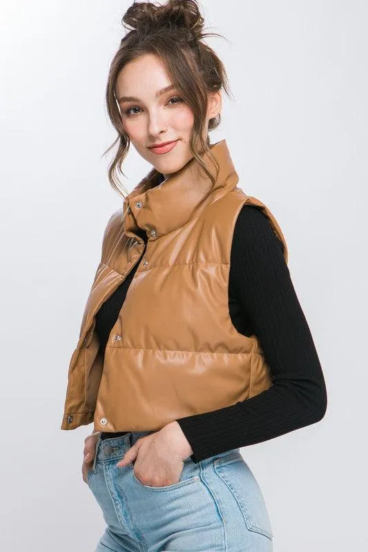 Kyndall Puffer Leather Vest