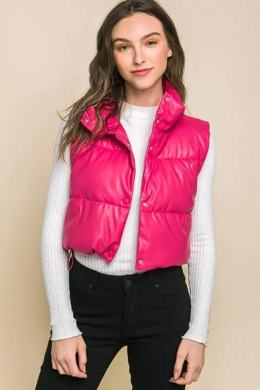 Kyndall Puffer Leather Vest