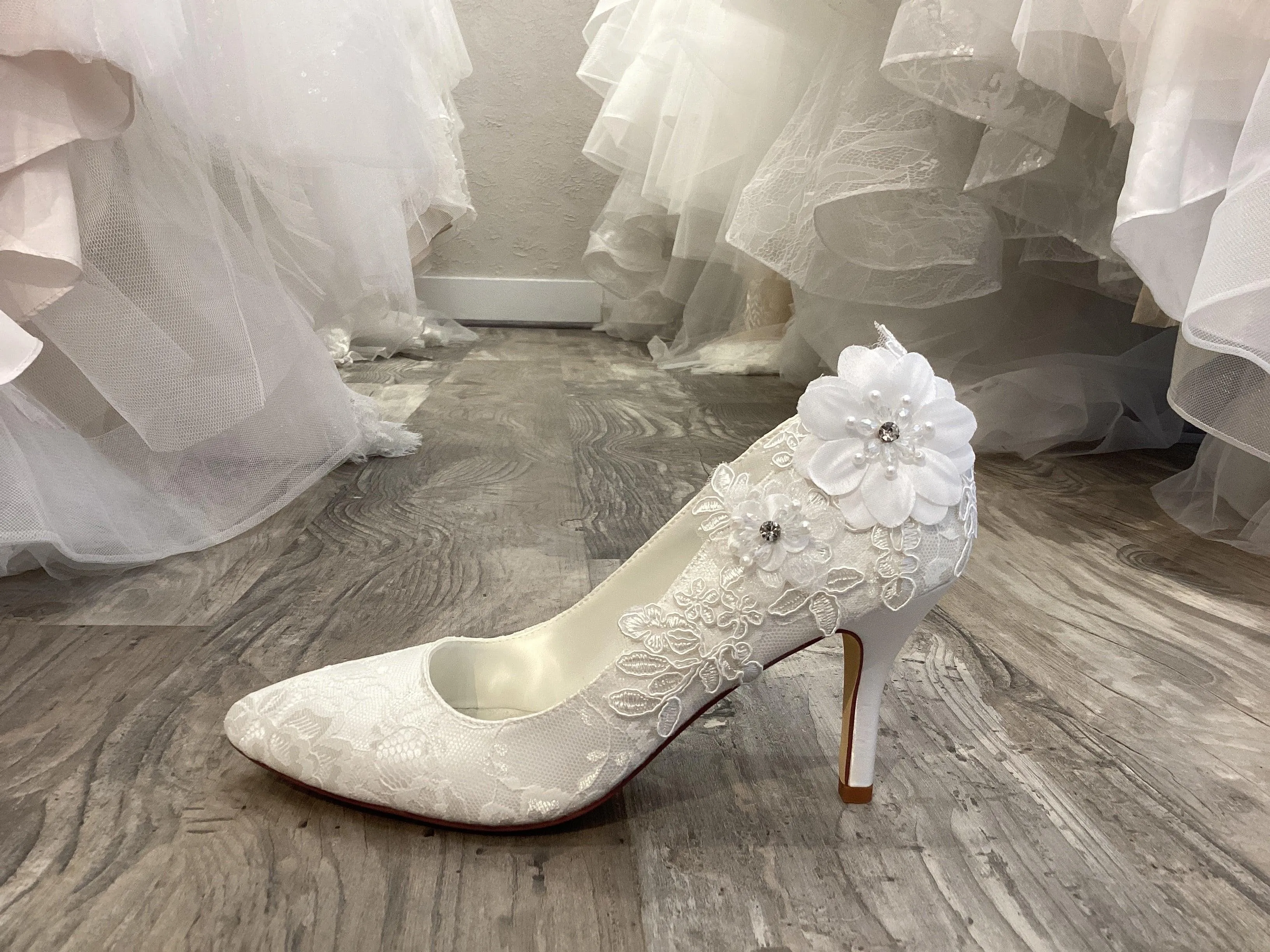 Lace Satin Wedding Heel