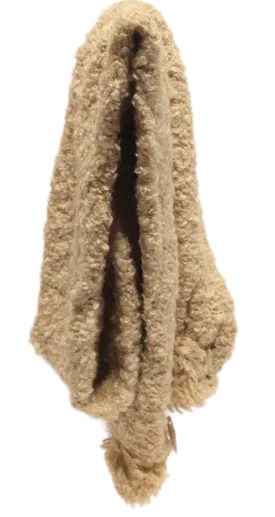 Ladies Cream polyester plush scarf 90"