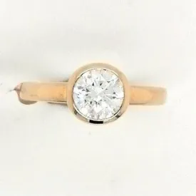 Ladies CZ Dress Ring in Rub Over Setting