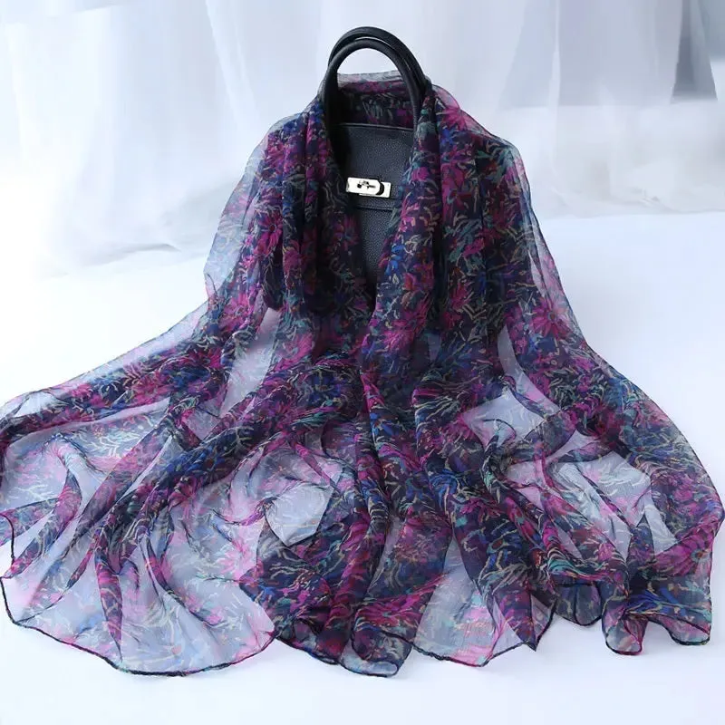 Ladies Fashion Decorative Versatile Silk Scarf