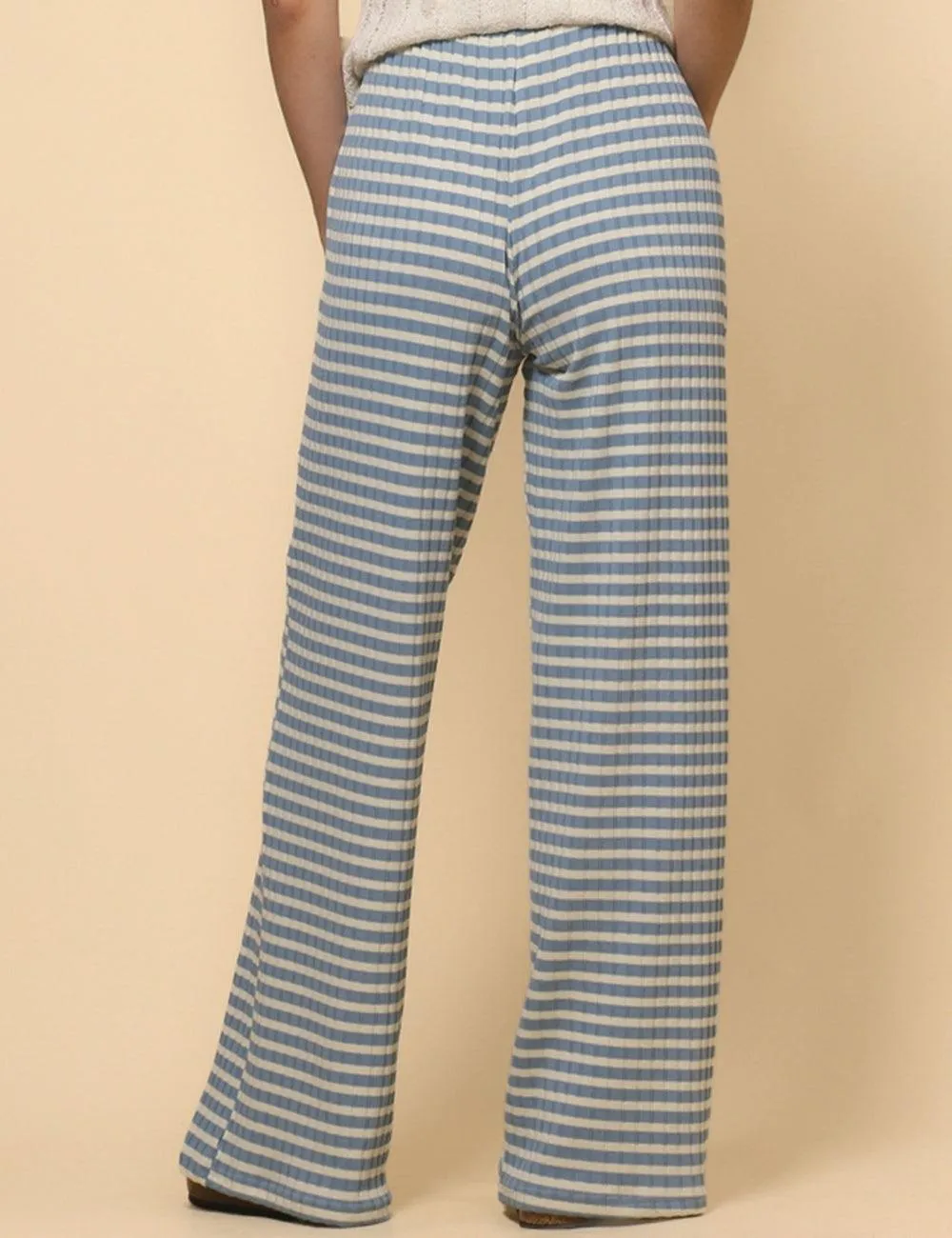 Ladies Striped Color Block Casual Pants SKP4785