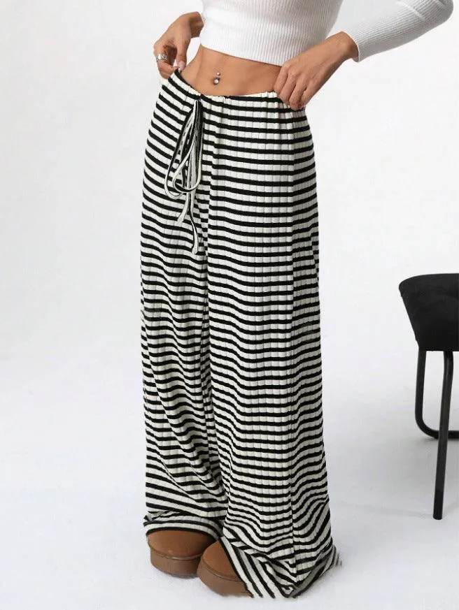 Ladies Striped Color Block Casual Pants SKP4785