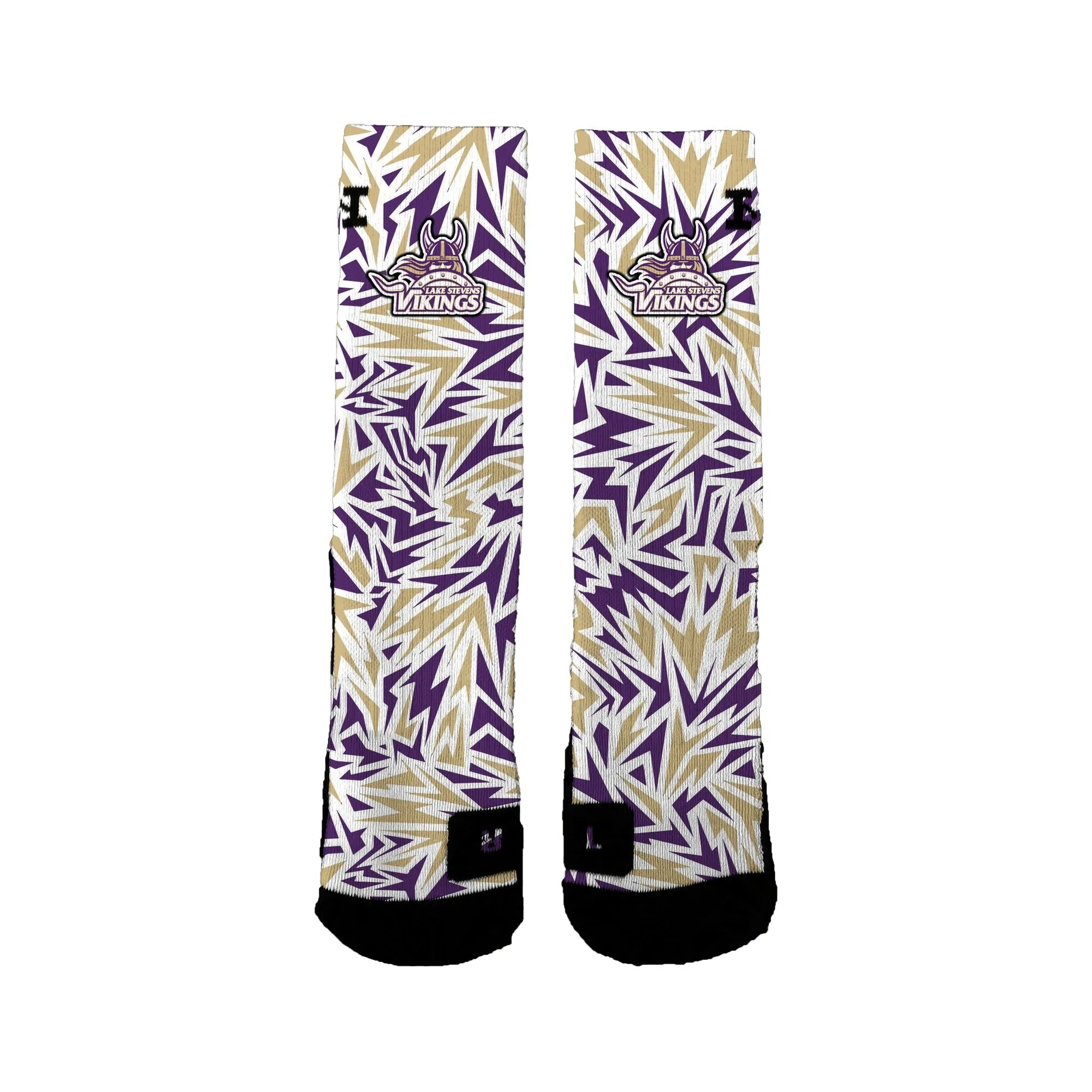 Lake Stevens Volleyball Purple And Gold Shards Socks