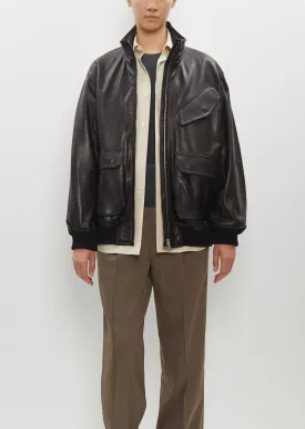 Lamb Leather Zip Blouson