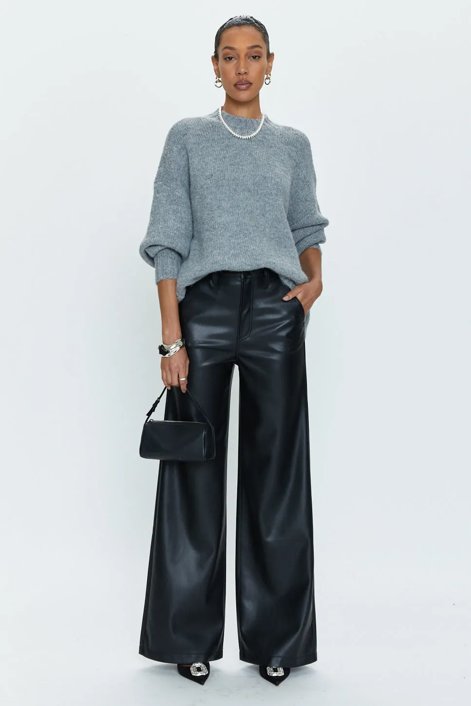 Lana Trouser Wide Leg Slate Black