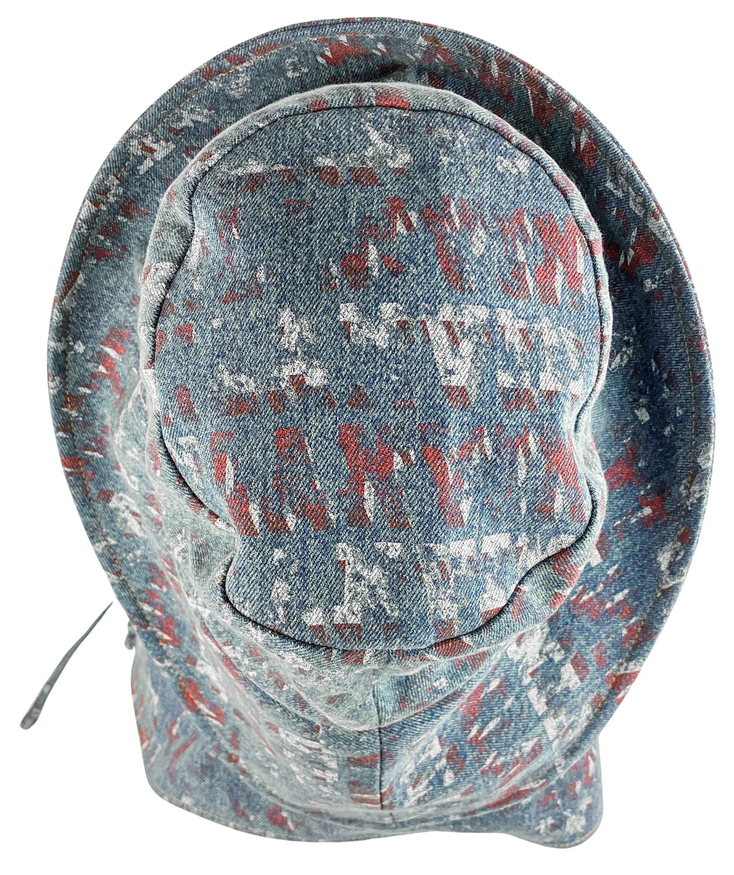 Lanvin Denim Fisherman Hat in Printed Light Blue