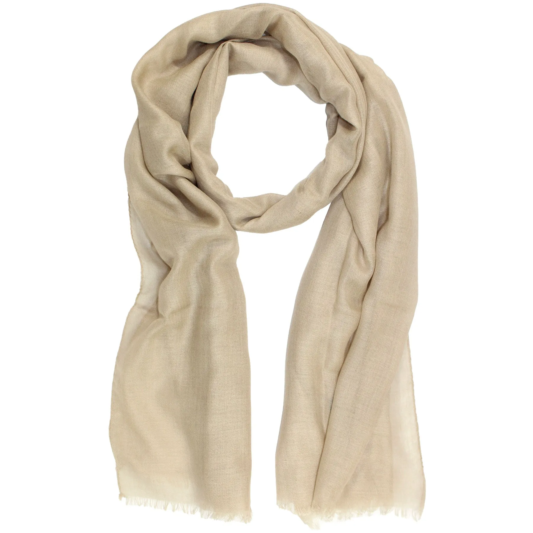 Lanvin Scarf Beige Solid - Cashmere Silk Shawl