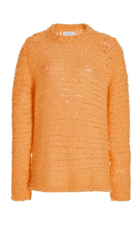 Larenzo Knit Sweater in Fluorescent Orange Welfat Cashmere