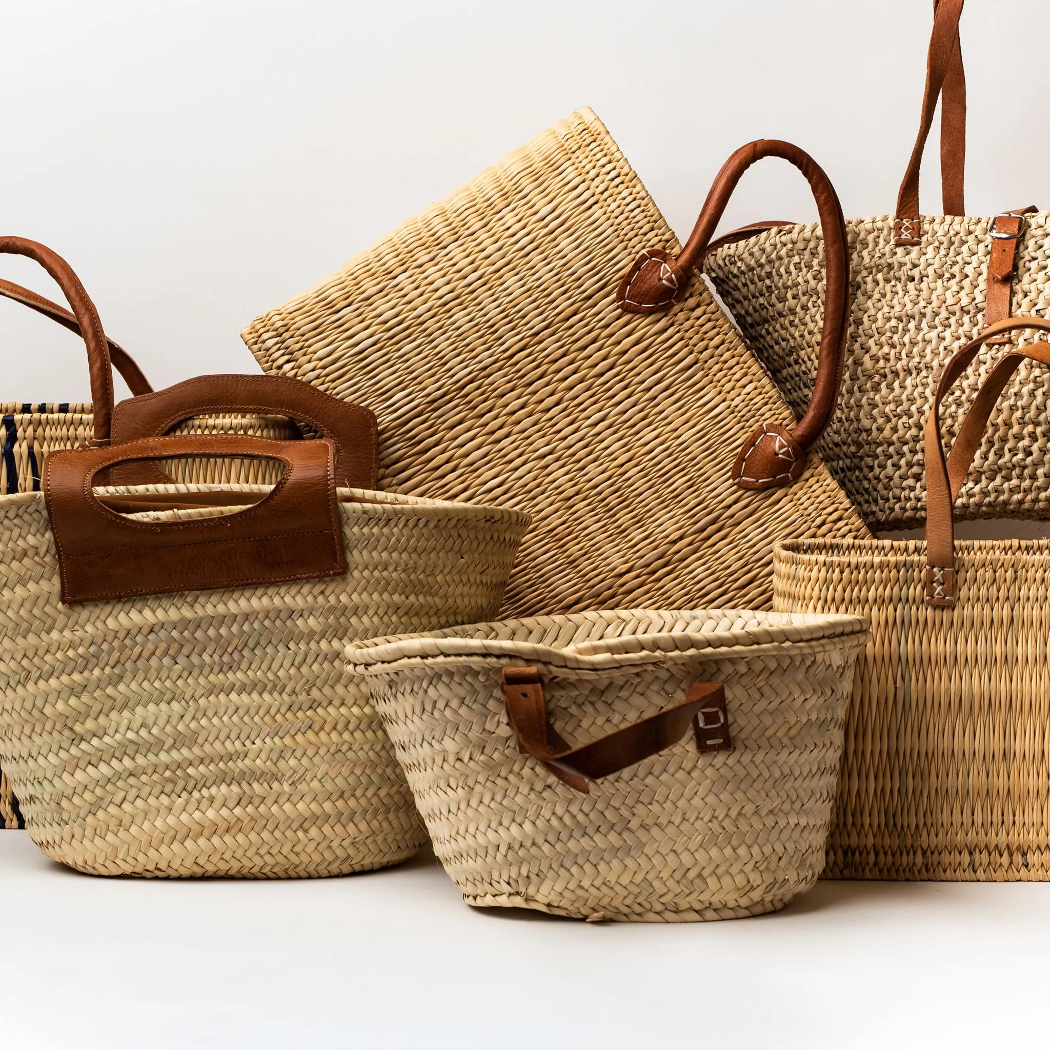 Large Basket Bag - Striped