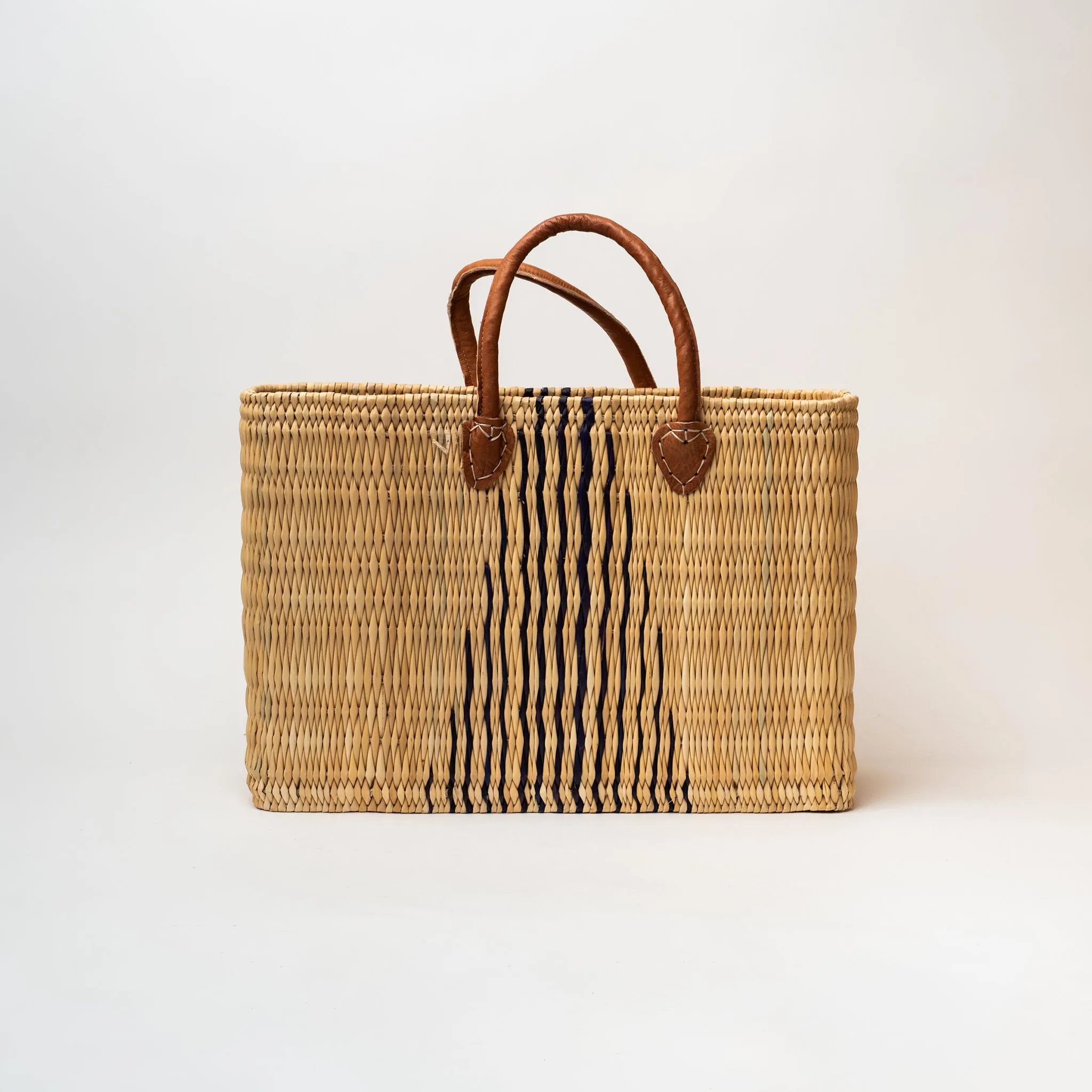 Large Basket Bag - Striped