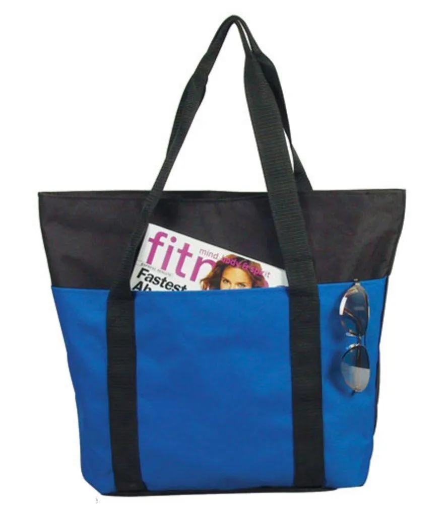 Large Big Reusable Grocery Shopping Bags Totes Outer Pocket Zippered Gym Travel