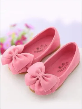 Large Bow Ballerina Flats By Liv and Mia