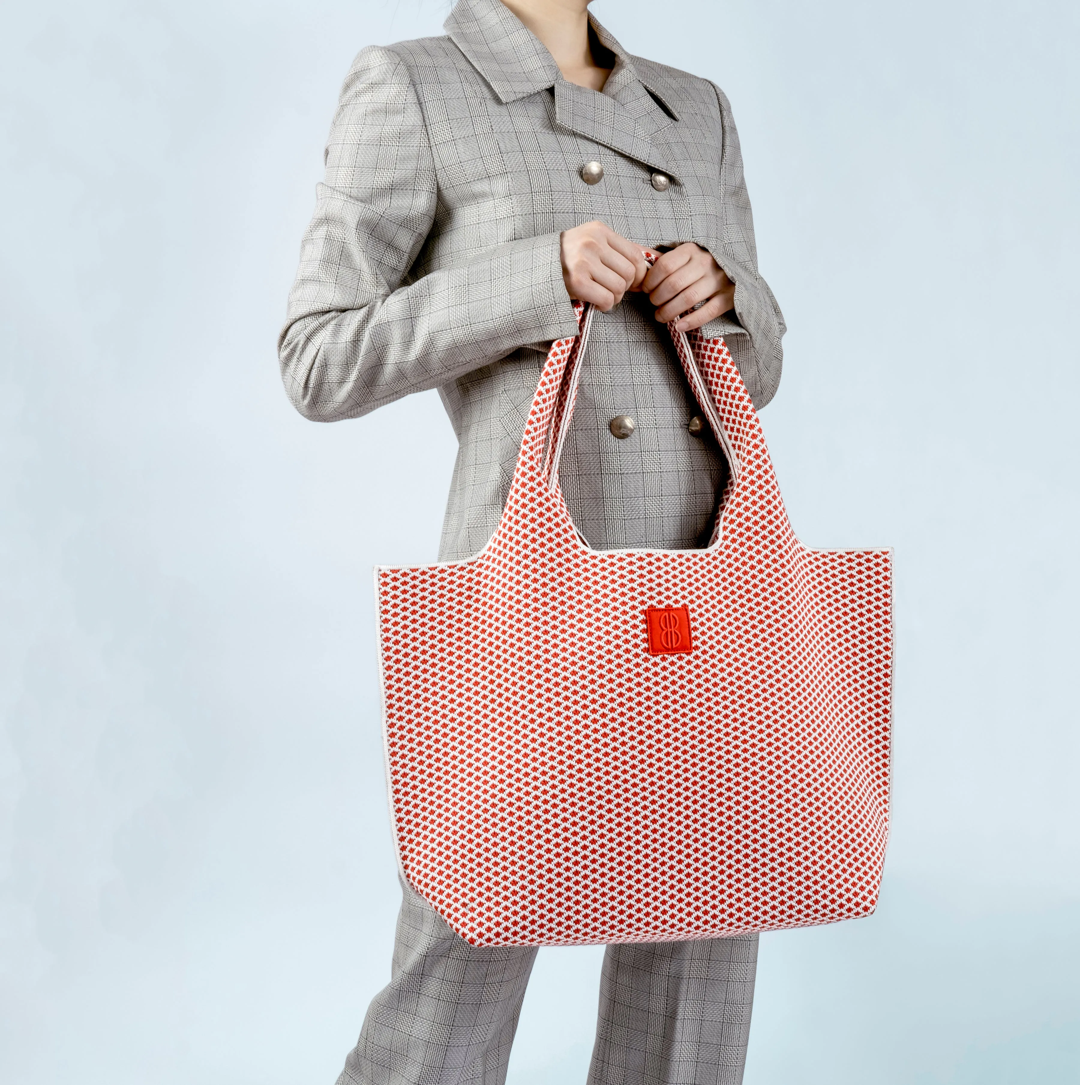 Large - Red Diamond tote with pouch