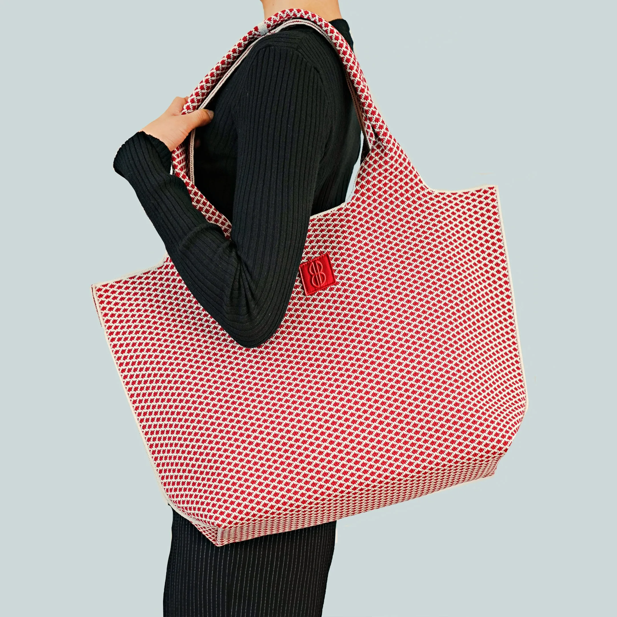 Large - Red Diamond tote with pouch