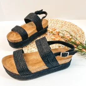 Last Chance Size 7 | Best Foot Forward Platform Espadrille Sandals in Black