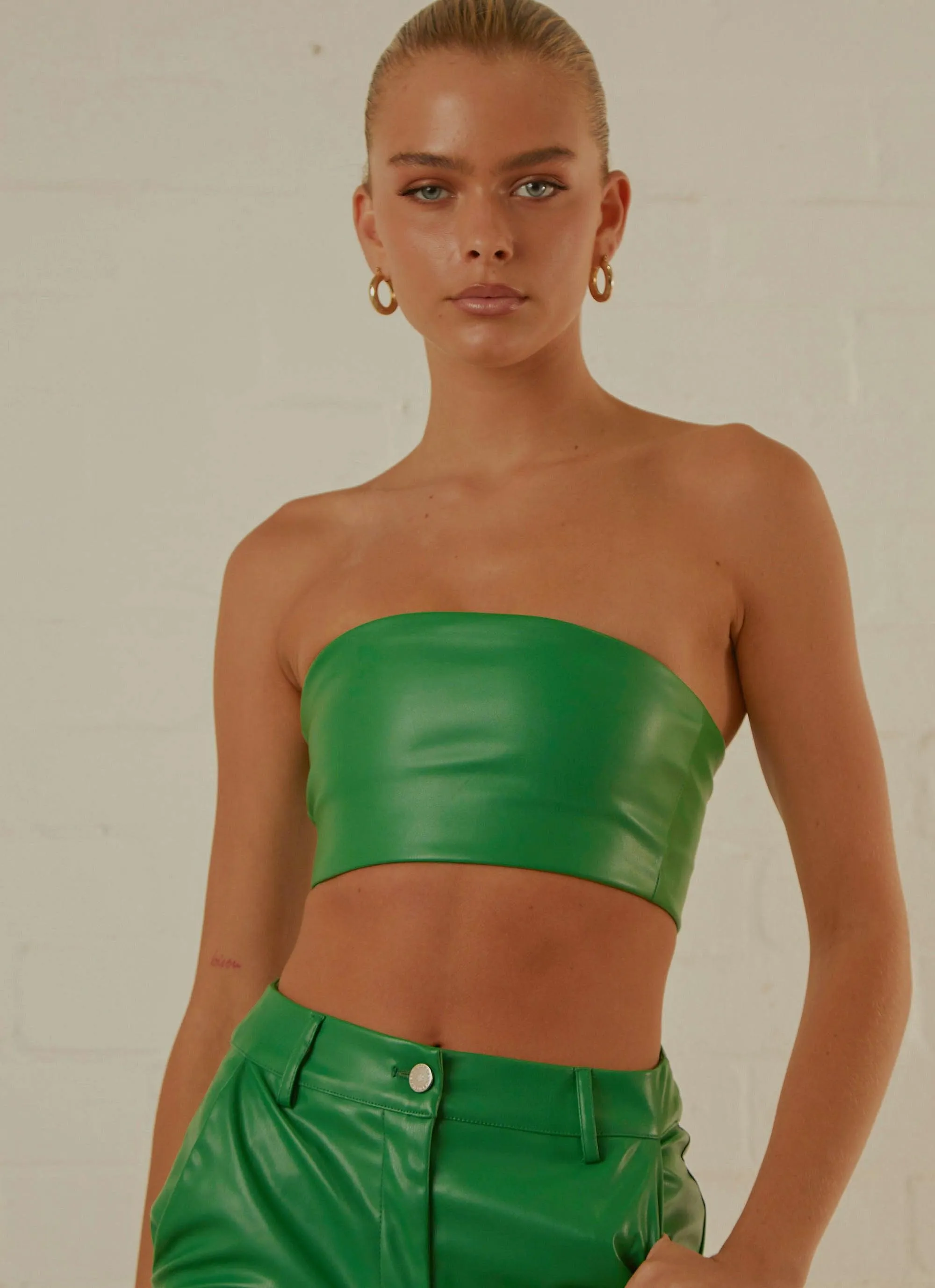 Late Night Dance Crop Top - Jade Green