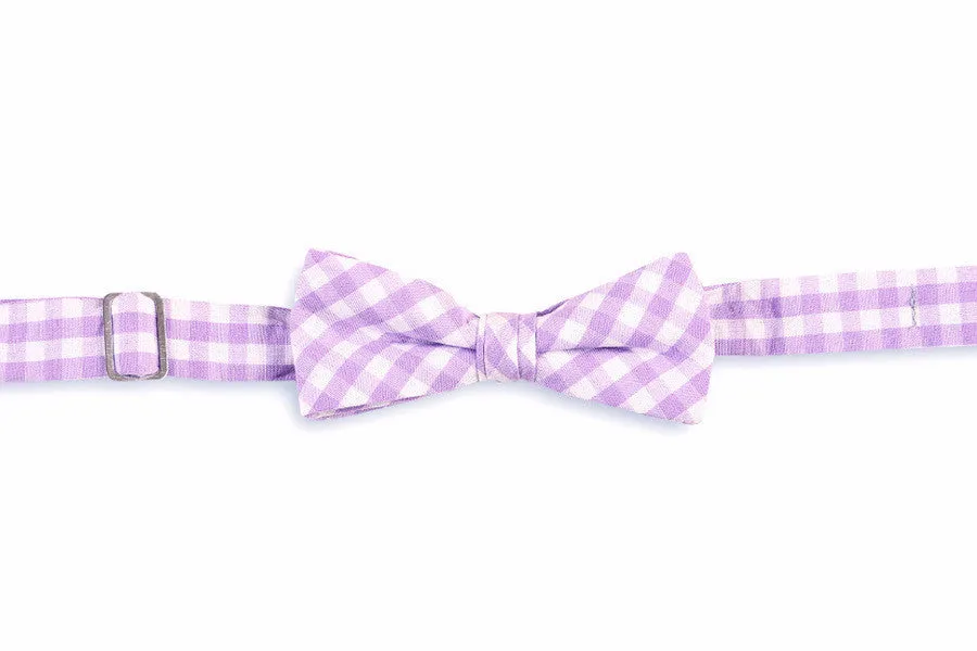 Lavender Check Boy's Bow Tie