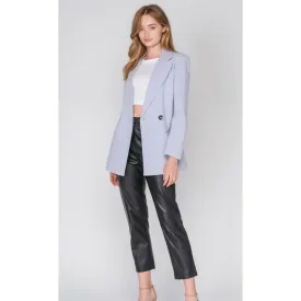 Lavender Lightweight Solid Knit Blazer