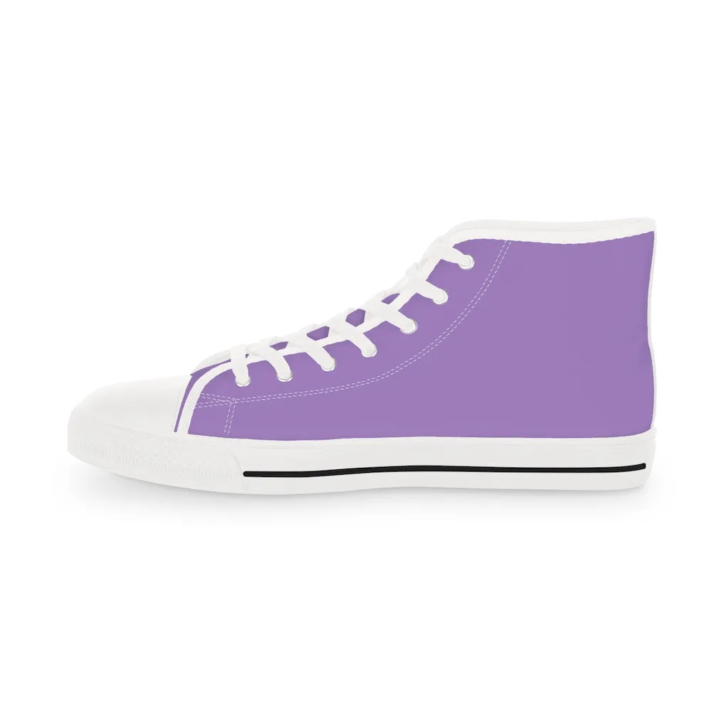 Lavender Purple Men's High Tops, Modern Minimalist Best Men's High Top Sneakers Running Shoes (US Size: 5-14)