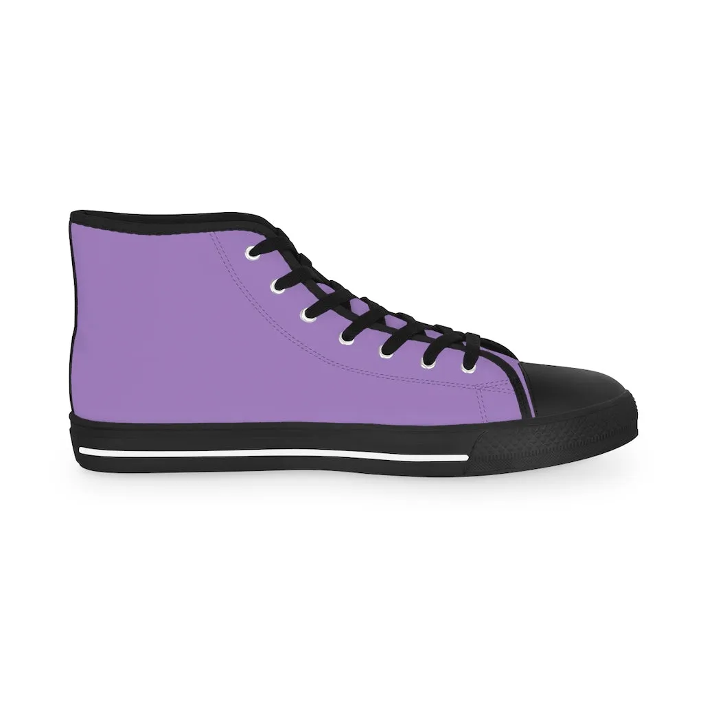 Lavender Purple Men's High Tops, Modern Minimalist Best Men's High Top Sneakers Running Shoes (US Size: 5-14)