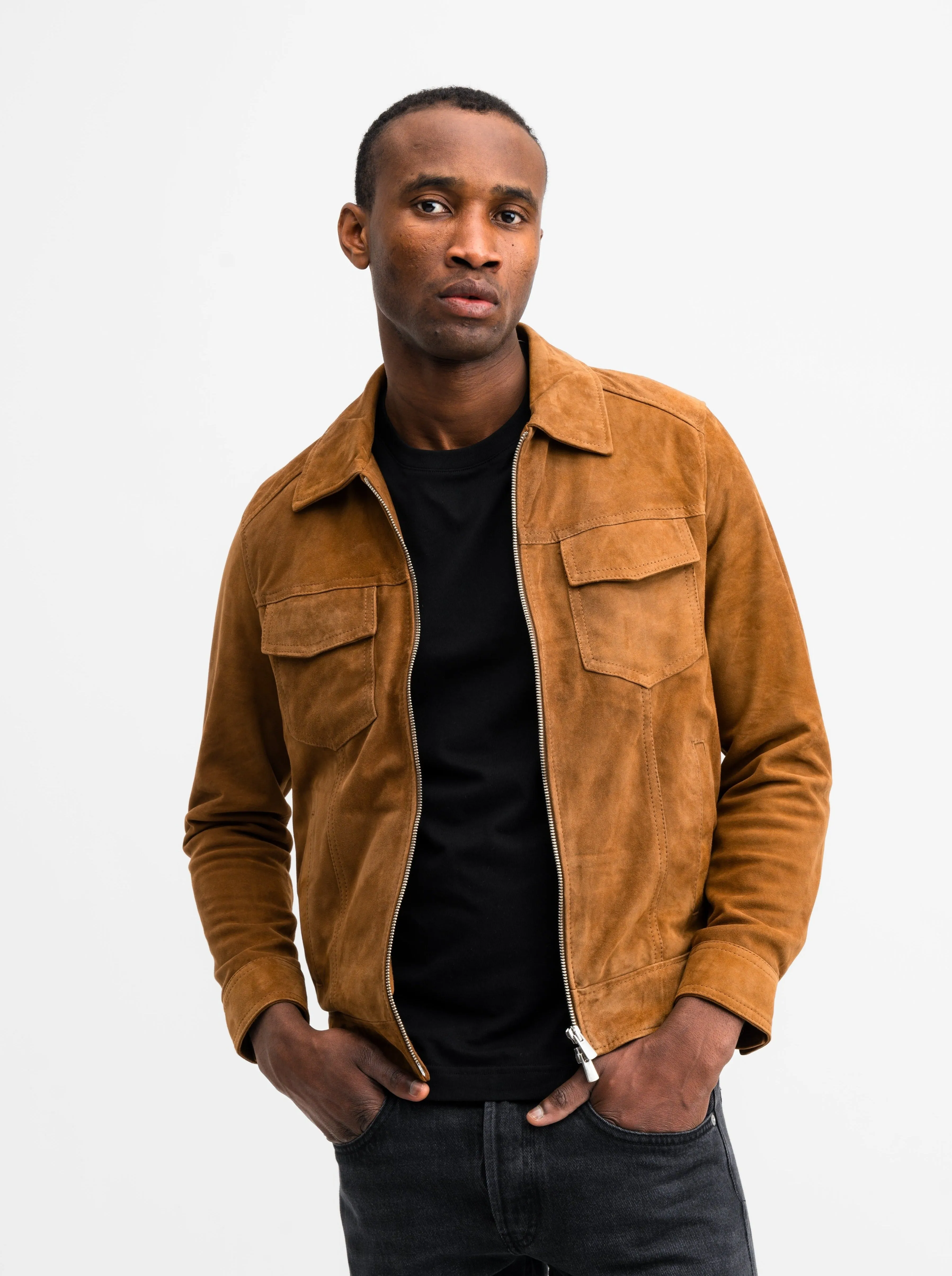 Lazio Suede Jacket Cognac