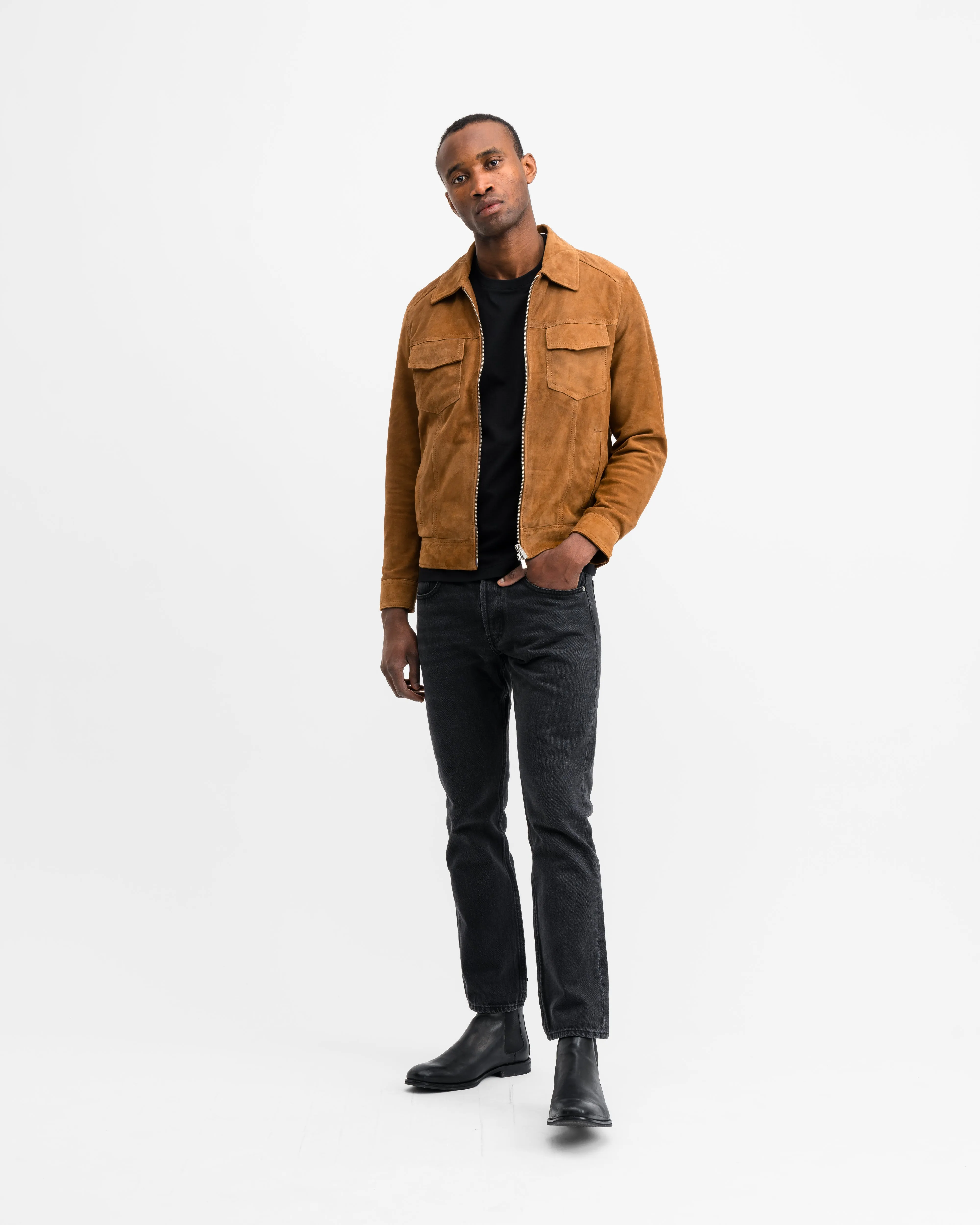 Lazio Suede Jacket Cognac