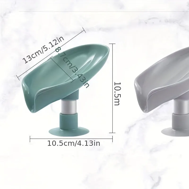 Leafshaped Suction Cup Soap Dish Stylish Bathroom Soap Rack