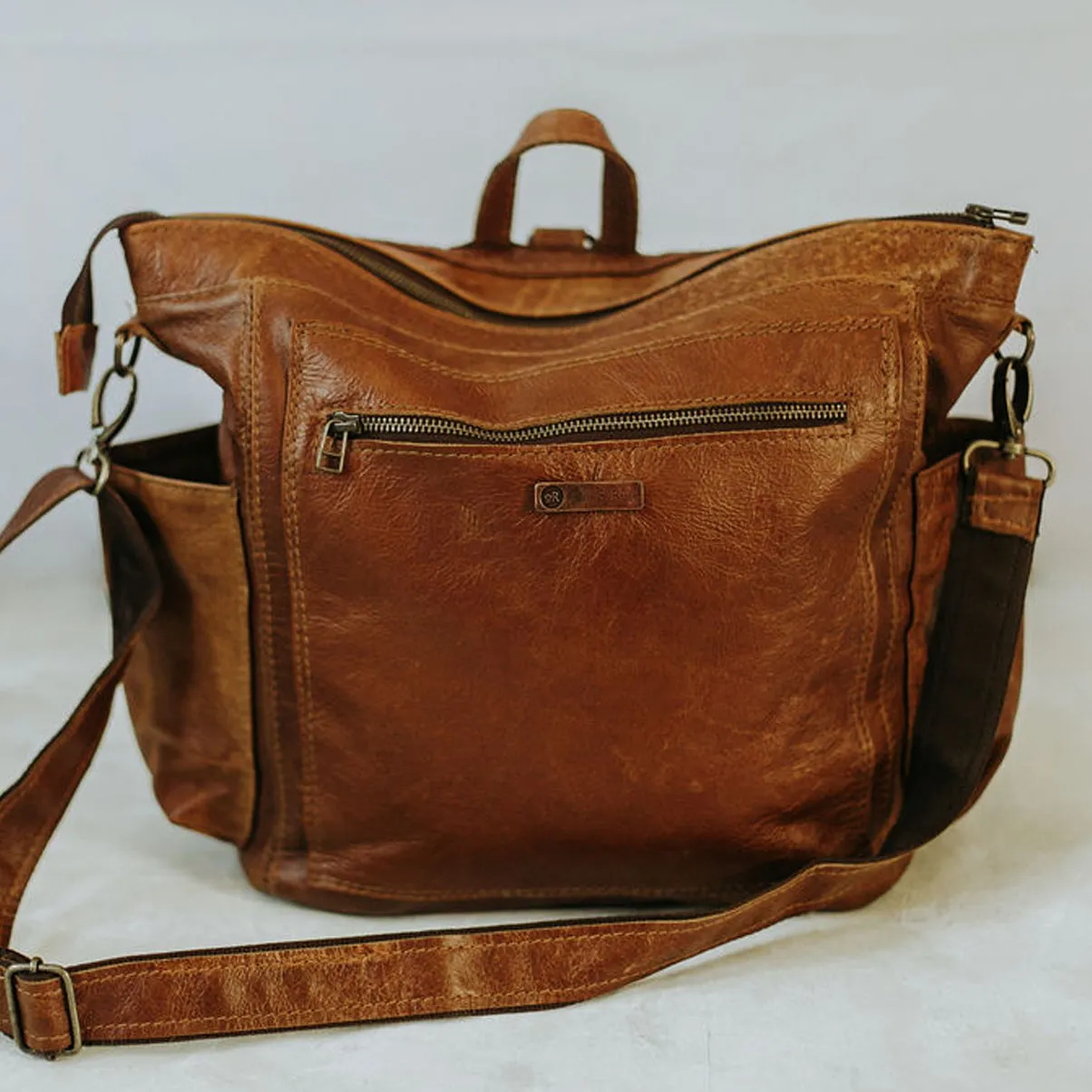 leather backpack nappy bag