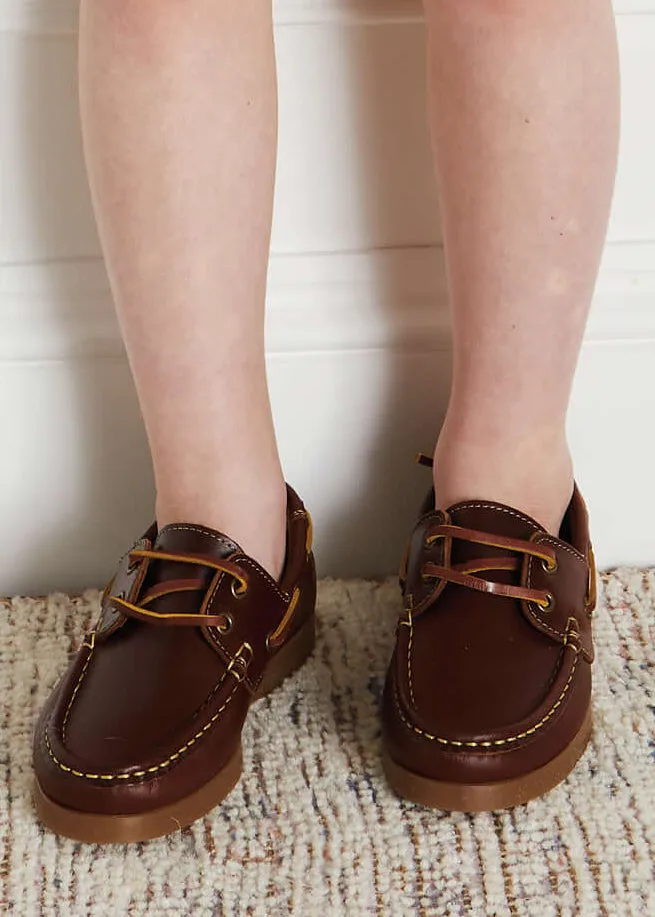 Leather Boat Shoes in Tan (26-34EU)