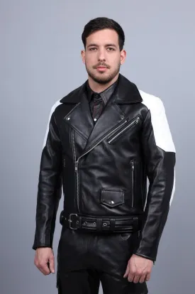 Leather Brando Jacket - White Padding