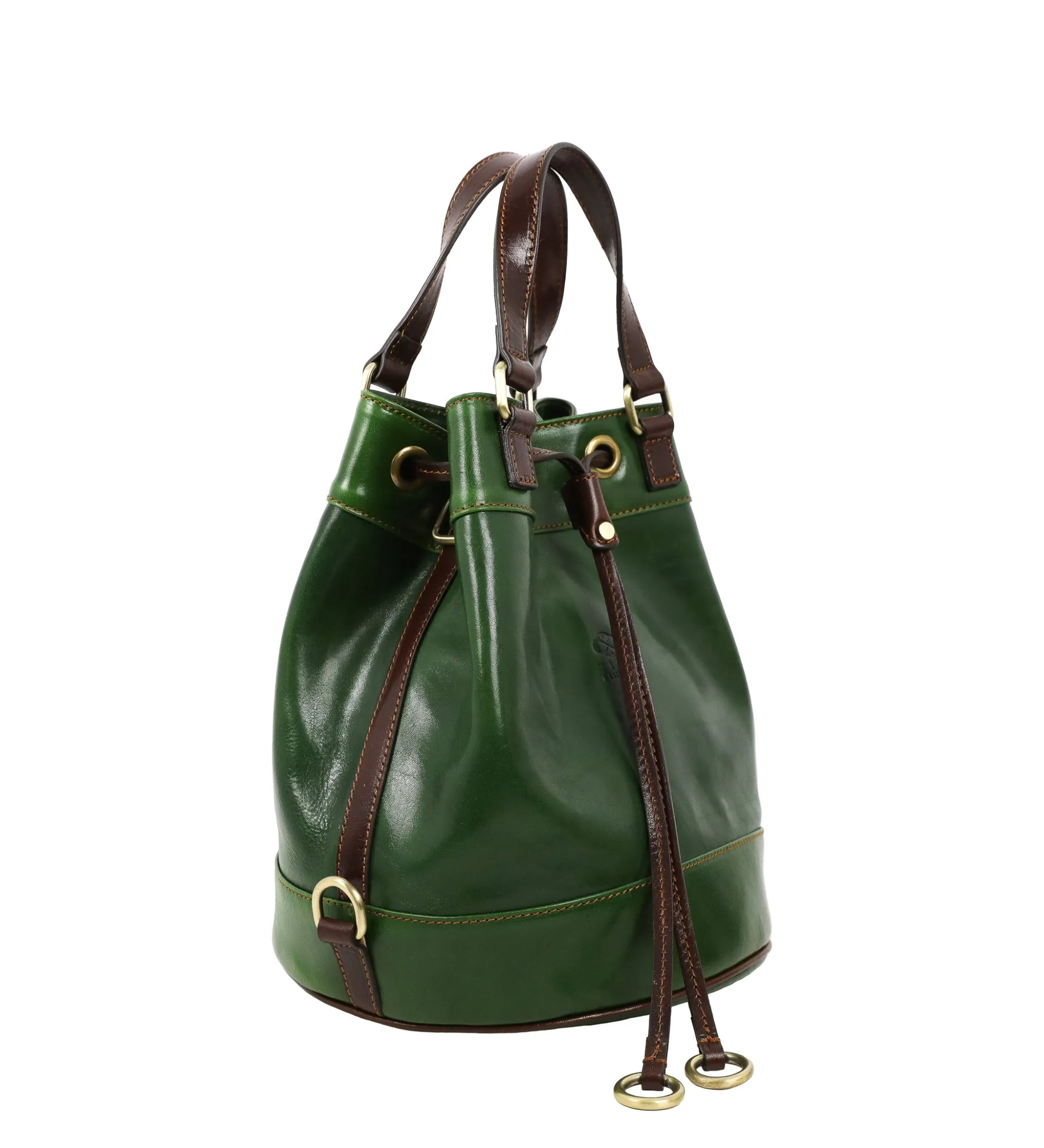 Leather Bucket Bag for Women - Light In August