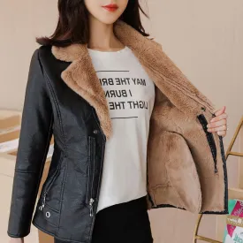 Leather Coat For Women Autumn And Winter Thickened