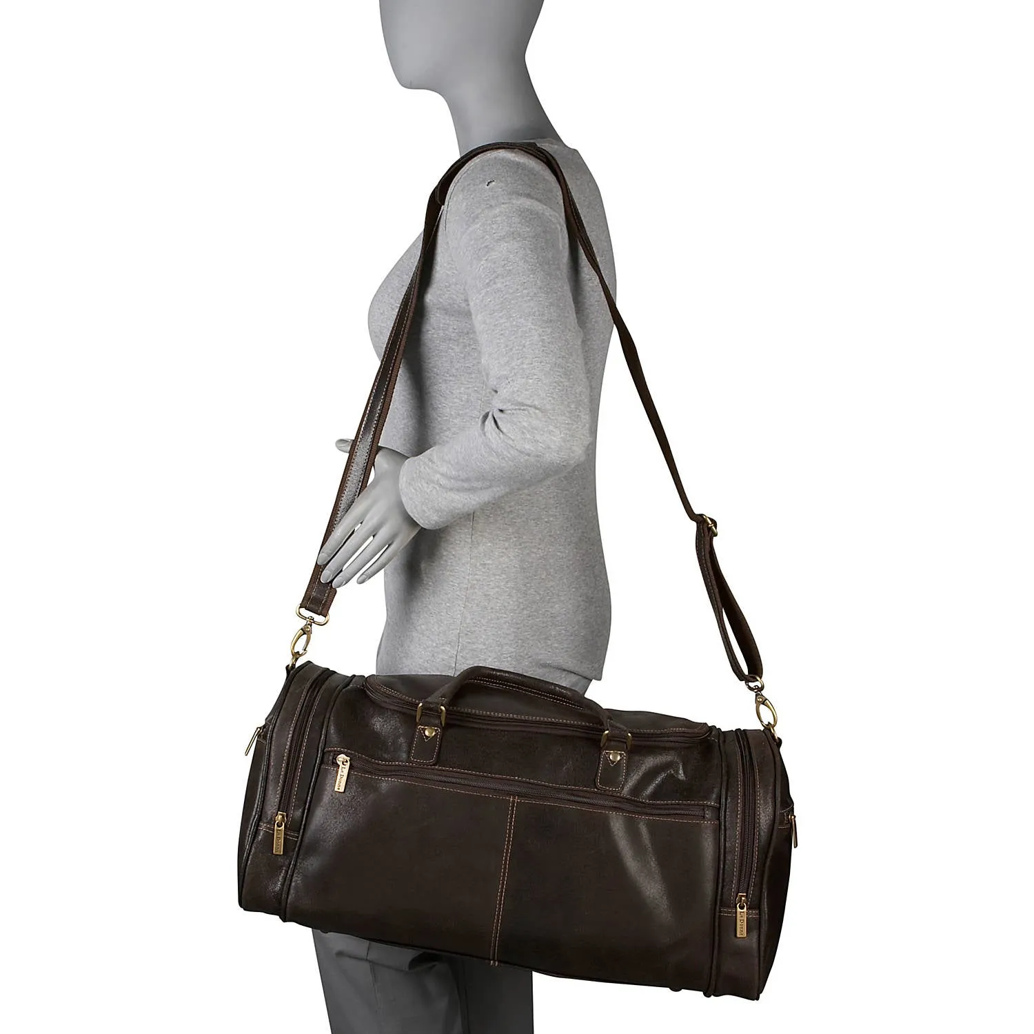 Leather Distressed Leather Overnighter Duffel