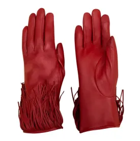 Leather Fringe Gloves