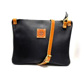 Leather Messenger Bag in Black