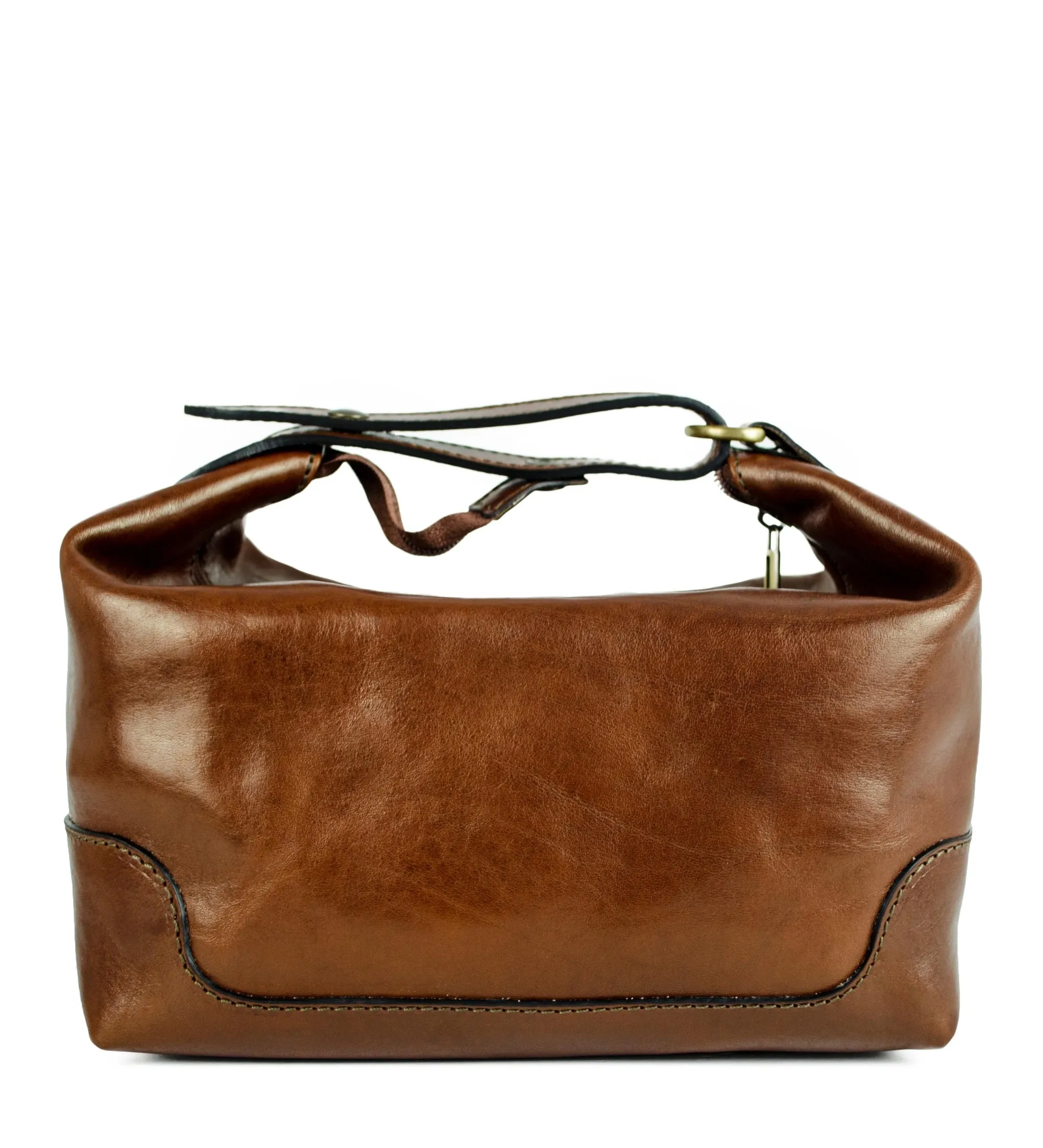 Leather Toiletry Bag for Women - Autumn Leaves