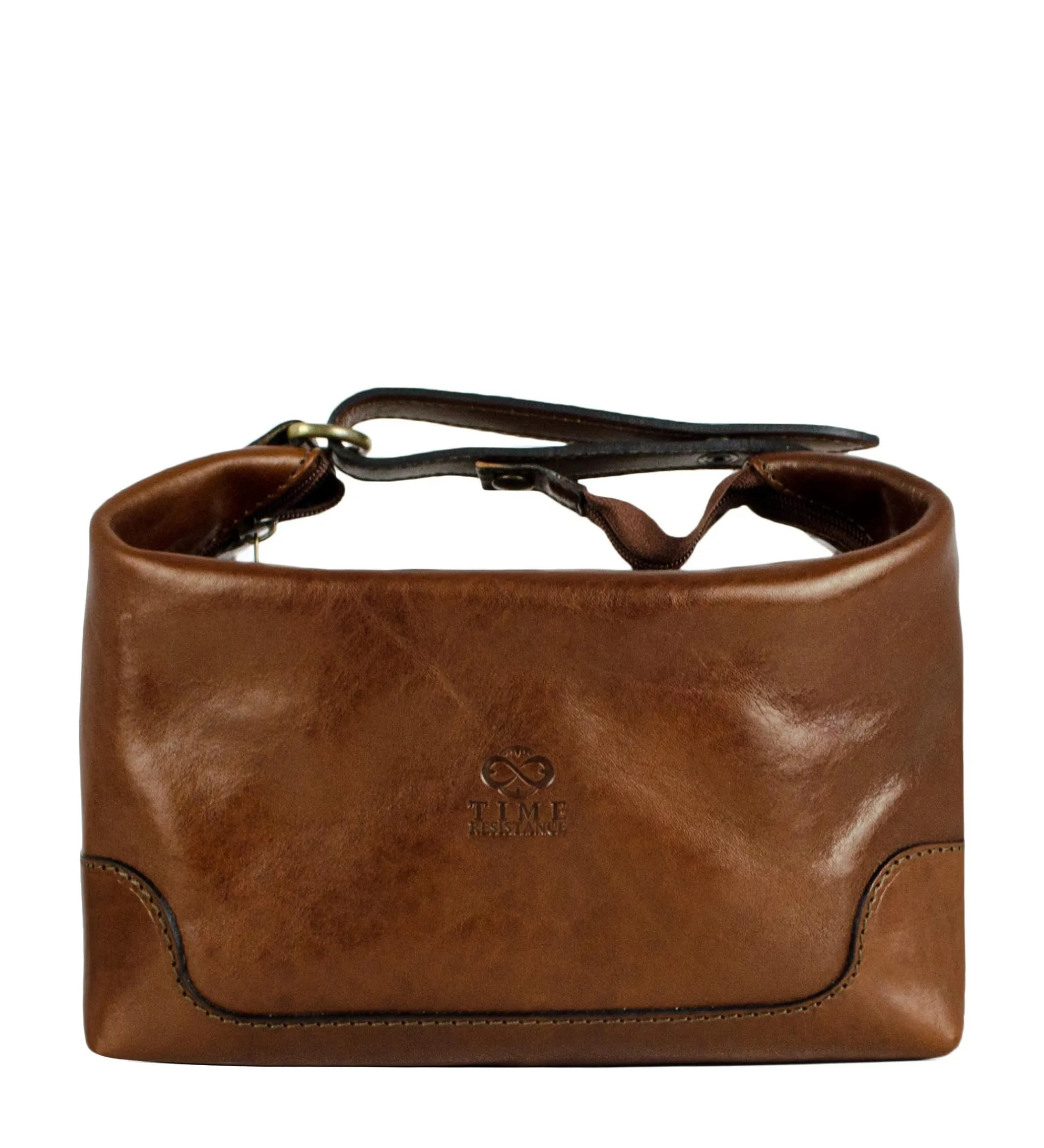 Leather Toiletry Bag for Women - Autumn Leaves